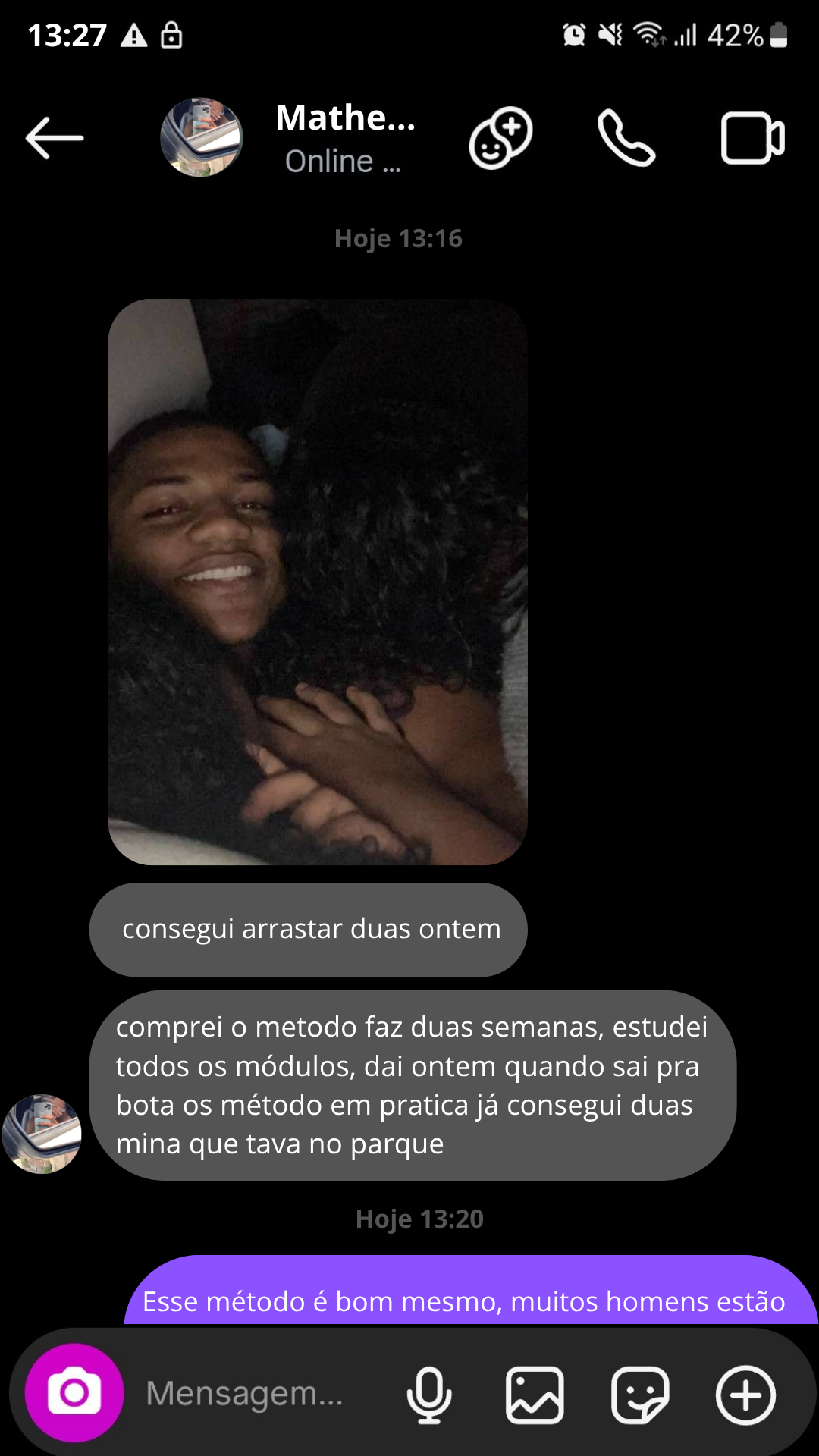 Depoimento de aluno 1